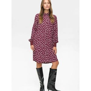 NÜMPH Jurk 'LIVY'  wijnrood / wit