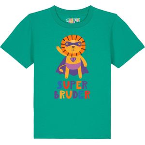 watabout.kids Shirt 'Löwe Superbruder'  blauw / smaragd / donkerlila / oranje