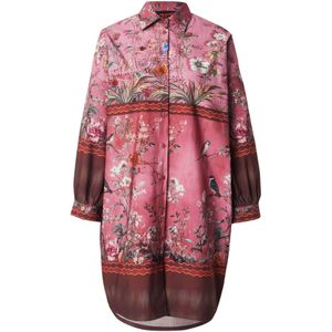 miss goodlife Blousejurk 'Cherry Blossom'  oudroze / rood / zwart / wit