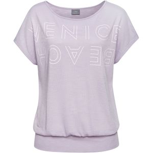 T-shirt - Lila - Korte Mouwen - Ronde Hals - Ruimvallend