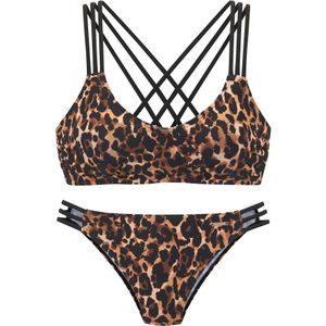Dierenprint Bralette Bikini - Leo - Zonder Beugels - Verwijderbare Softcups