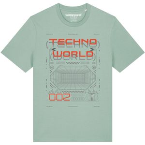 Watapparel Shirt 'Technoworld'  turquoise / grijs / oranje