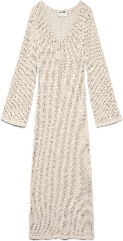 Awemma - Lange Jurk - Gebreide Jurk - Enkel Lengte - Regular Fit