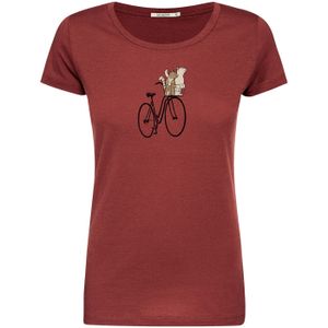 GREENBOMB Shirt 'Bike Cats Basket'  beige / rood / zwart