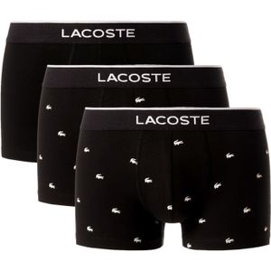LACOSTE Boxershorts  zwart gemêleerd / wit