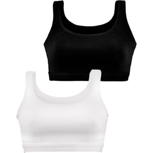 PETITE FLEUR - BH - Zwart/Wit - Soft Cup Bustier - 2 Pack