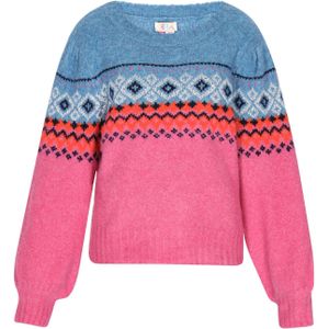 IZIA Trui  blauw / oranje / fuchsia