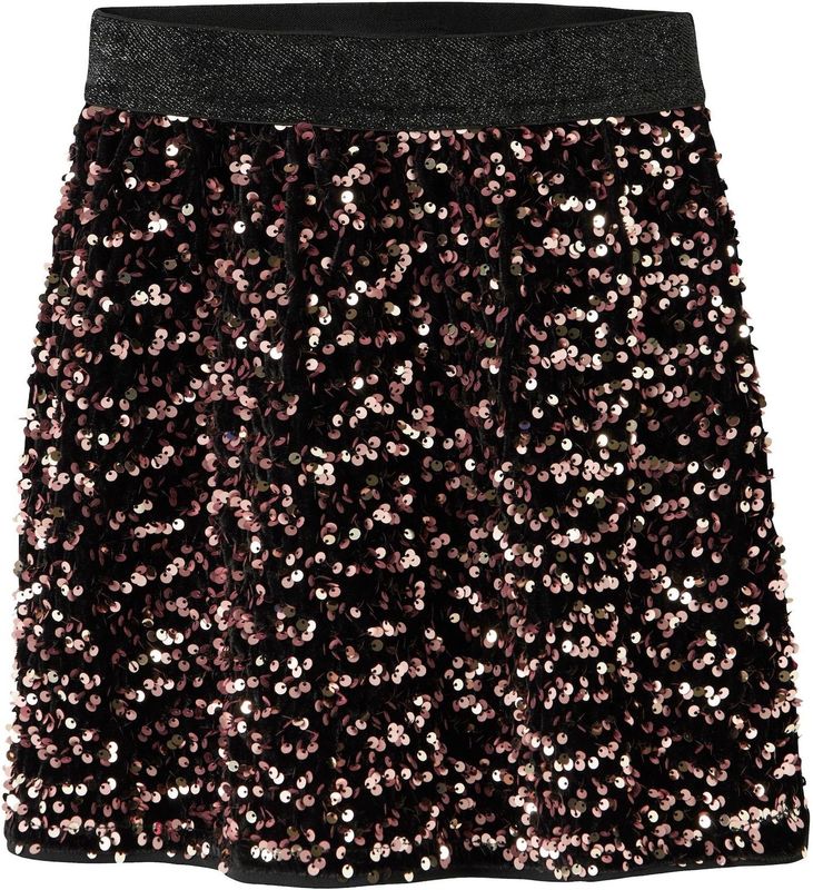 Paillet Rok - Knielengte - Geweven Stof - Elastische Taille - Pailletten