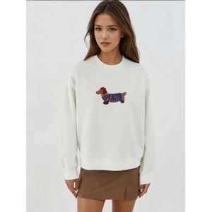 Hiccup Sweatshirt  ecru / bruin / mokka / rood