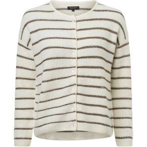 Marie Lund Gebreid vest 'Vipinna'  ecru / goud