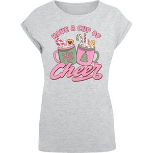 F4NT4STIC Shirt 'Have a Cup of Cheer Christmas Holiday'  grijs / gemengde kleuren