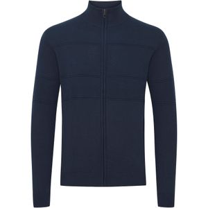 11 Project Gebreid vest 'Yannik'  blauw / donkerblauw