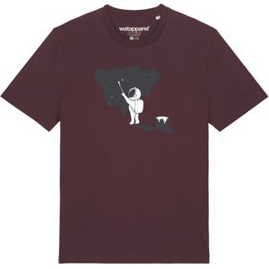 Watapparel Shirt ' Painting space '  grijs / donkerrood / wit