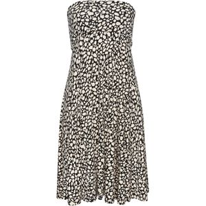 Jerseyjurk - Beige/Zwart - All-over Print - Ruimvallend