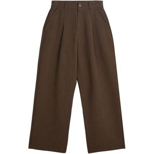 Bershka - Bandplooibroek - Chocoladebruin - Loosefit - Lang/maxi