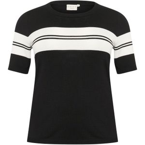 KAFFE CURVE Trui 'KCLizzy'  zwart / wit