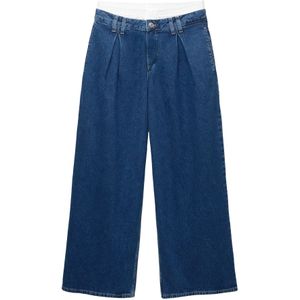 Pull&Bear Bandplooi jeans  donkerblauw / wit