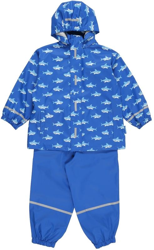 Playshoes - Regenpak - Blauw - Kinderen - Haaienprint