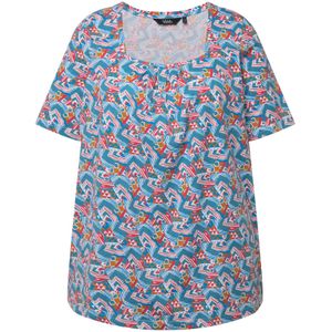 Ulla Popken Shirt  blauw / oranje / pink