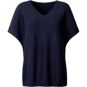 heine - Trui - Marine - V-hals - Losse Pasvorm - Kwartmouw