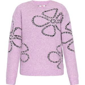 MYMO Oversized trui 'Young Fashion'  lavendel / zwart / parelwit