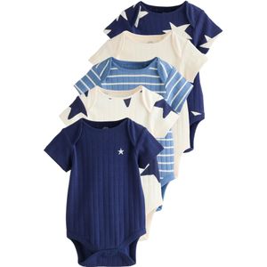 Next Rompertje/body  blauw / duifblauw / offwhite