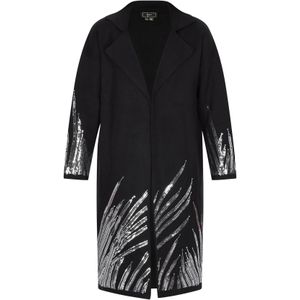 faina Gebreid vest  zwart / zilver