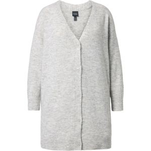 Ulla Popken Gebreid vest  grijs gemêleerd