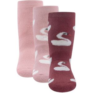 EWERS Sokken 'Swan'  bruin / aubergine / oudroze / zwart