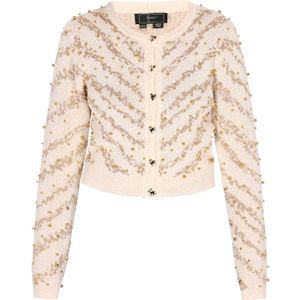 faina Gebreid vest  crème / goud