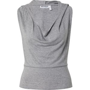 WEEKDAY Top 'Kylie'  grijs gemêleerd
