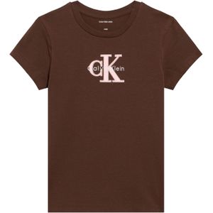 Calvin Klein Jeans Shirt  chocoladebruin / rosa / offwhite
