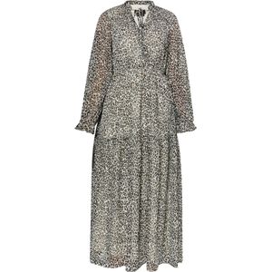 faina Jurk  beige / lichtblauw / zwart