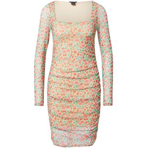 Monki Jurk  hemelsblauw / geel / groen / oudroze / rood