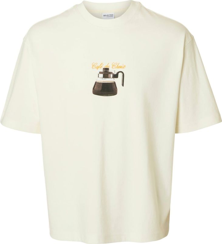 SELECTED Shirt 'SLHNorman'  crème / geel / zwart