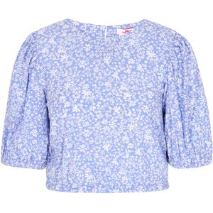 swirly Blouse  blauw / wit