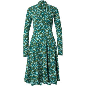 Blutsgeschwister Jurk 'Shalala Tralala Shawl'  olijfgroen / petrol / mintgroen / spar