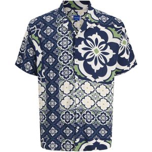 JACK & JONES Overhemd  navy / wit
