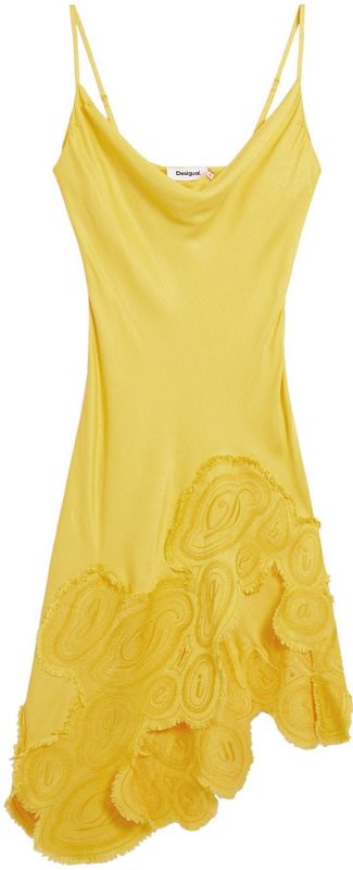 Asymmetrische Slipdress - Effen - Regular Fit - Dunne Bandjes - Ontworpen in Barcelona