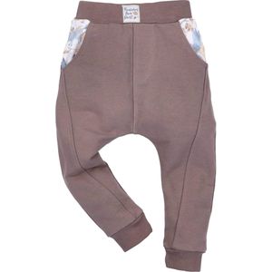 NINI Broek 'Forest Treasures'  blauw / chocoladebruin / wit