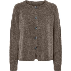 PIECES Gebreid vest 'PCJIKO'  donkerbruin