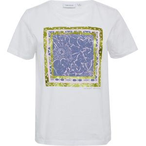 comma casual identity - Shirt - Saffier - Bloemenprint - Kwartmouw