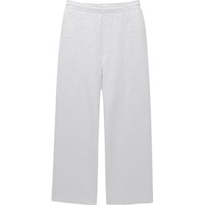 Pull&Bear - Harembroek - Lichtgrijs - Sweatstof - Wide Leg - Mid Waist