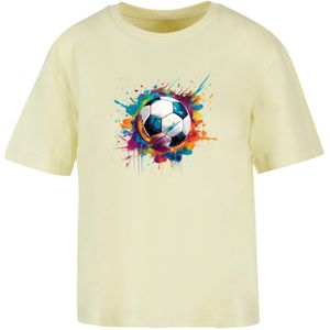 F4NT4STIC Shirt 'Bunte Fußball'  blauw / lichtgeel / zwart / wit