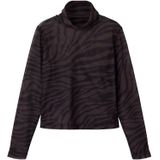 Top - Mesh - Lange Mouwen - Hoge Hals - Slim Fit