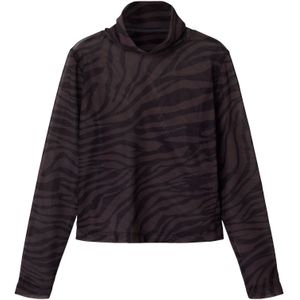 Top - Mesh - Lange Mouwen - Hoge Hals - Slim Fit