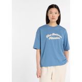 New Balance - Linear Heritage - Oversized T-shirt - Blauw - Dames