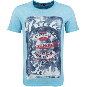 Key Largo Shirt 'Fast'  hemelsblauw / blauw denim / rood