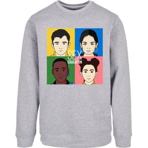 F4NT4STIC Sweatshirt 'Sex Education  Netflix TV Series'  blauw / bruin / geel / grijs