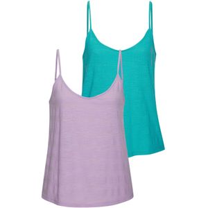 Spaghetti Top - Lila/Turquoise - Katoen - Verstelbare Bandjes